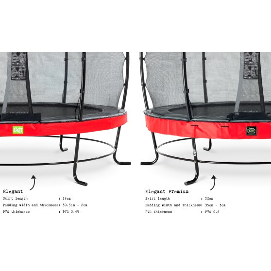 EXIT Elegant Premium trampoline ø253cm met Deluxe veiligheidsnet - rood