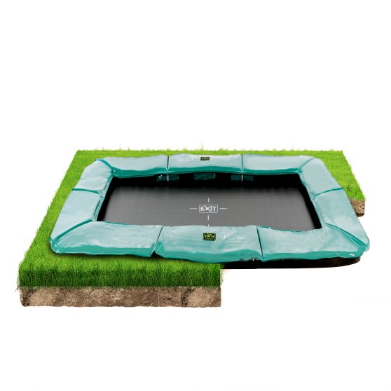 EXIT Supreme groundlevel trampoline 244x427cm - groen