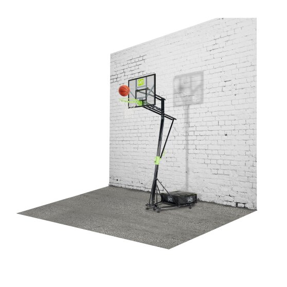 EXIT Galaxy verplaatsbaar basketbalbord op wielen - groen/zwart
