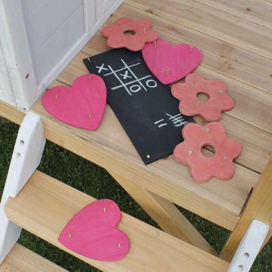EXIT decoratieset voor houten speelhuis (set van 7) - roze
