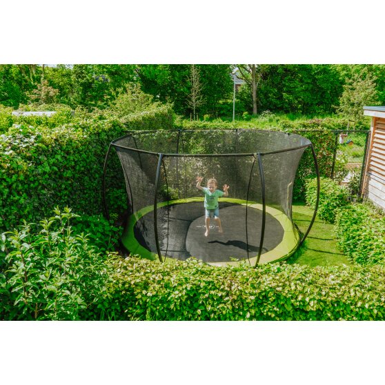 EXIT Silhouette inground trampoline ø427cm met veiligheidsnet - groen