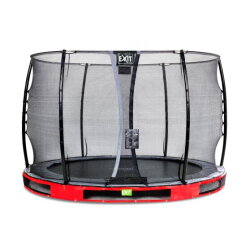 EXIT Elegant inground trampoline ø305cm met Economy veiligheidsnet - rood