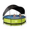 EXIT Lime zwembad ø300x76cm met filterpomp en schaduwdoek - groen
