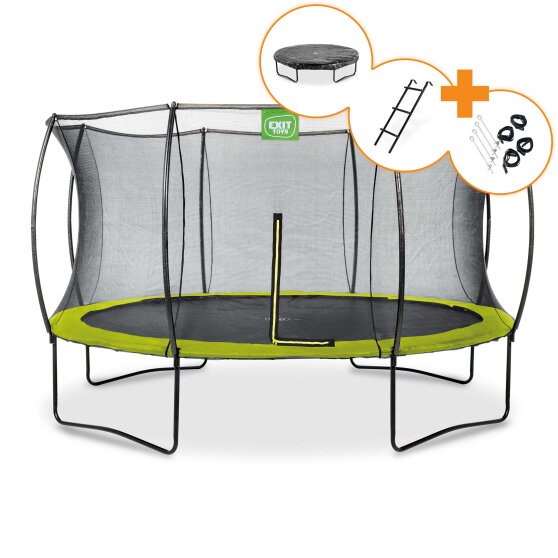 EXIT Silhouette trampoline ø366cm - groen + gratis accessoire set