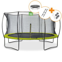 EXIT Silhouette trampoline ø427cm - groen + gratis accessoire set
